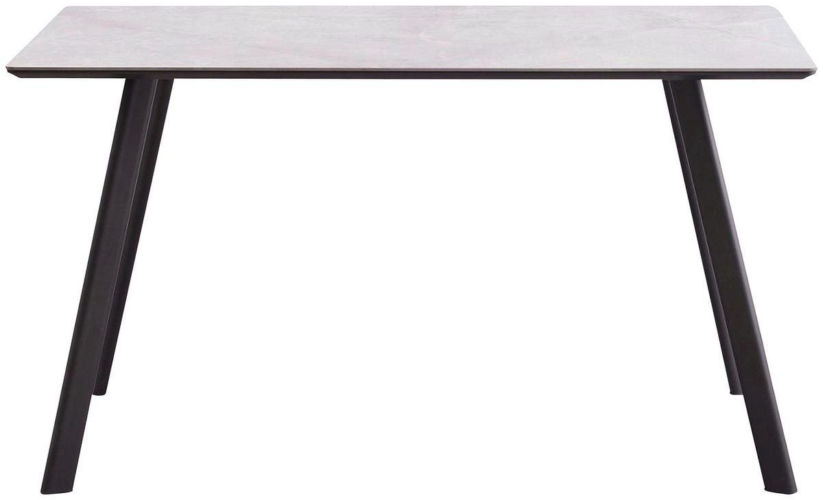 Jedálenský stôl GEORGE 140x80 - čierna/sivá, Konventionell, kov/kompozitné drevo (140/76/80cm)