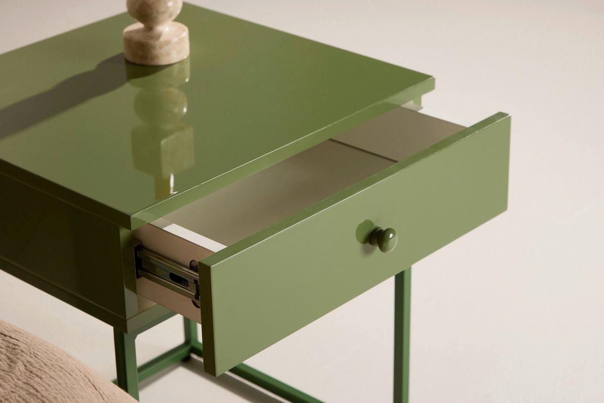 Nachttisch Bakal Grün, B: 41cm - Grün, MODERN, Holz/Metall (41/50/41cm) - Livetastic