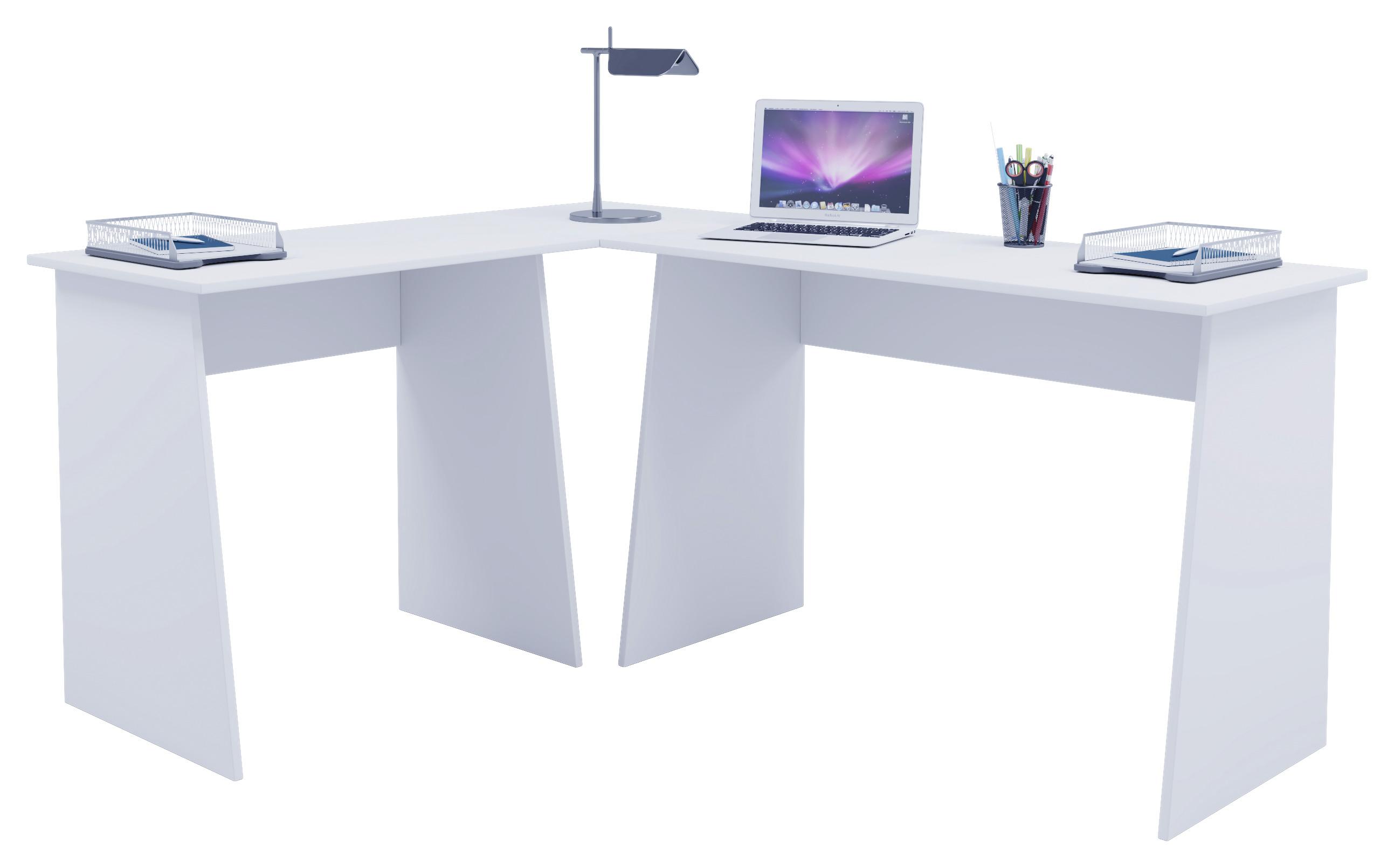 Eckschreibtisch in Weiß