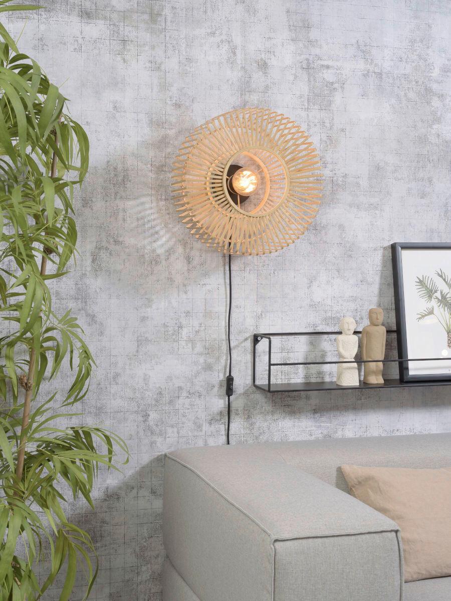 Wandleuchte Bromo/w/4018/n - Naturfarben, Trend, Holz (20/40cm) - Good & Mojo
