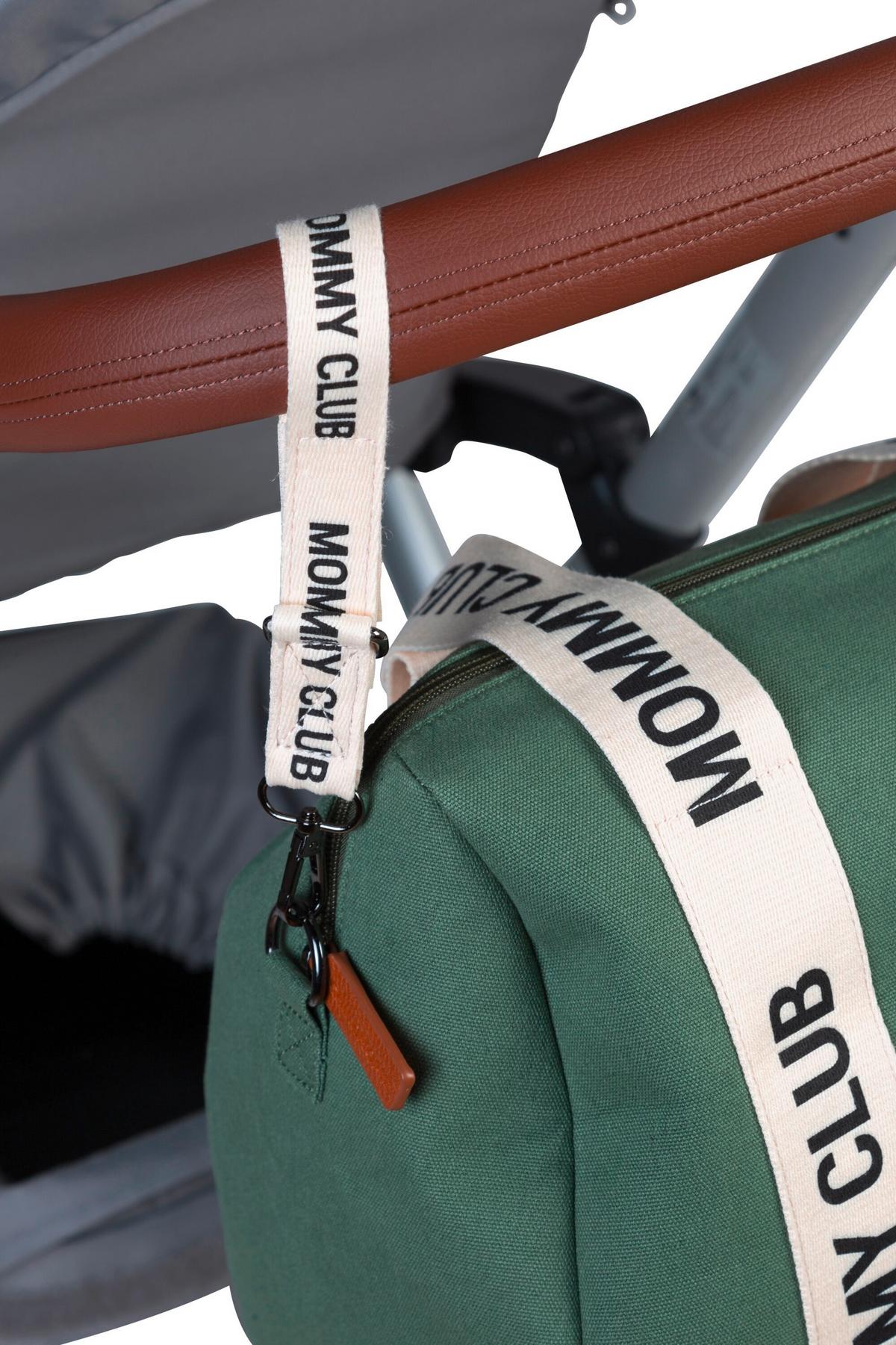 Wickeltasche Mommy Club Grün/Weiß, B: 38 cm - Weiß/Grau, KONVENTIONELL, Kunststoff/Textil (38/21/27cm) - Childhome