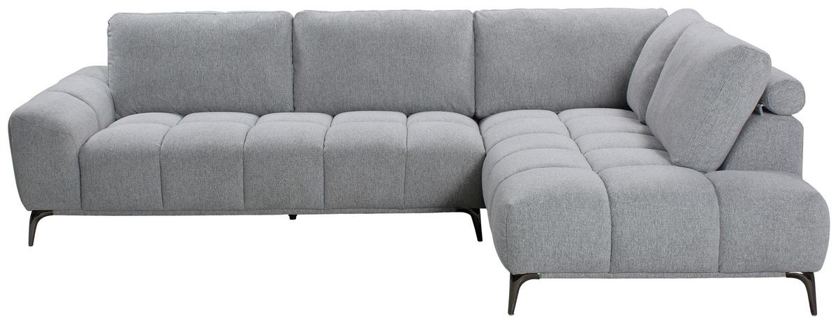 Sofa Orlando Webstoff Grau, S: 294x204cm - Naturfarben/Grau, MODERN, Holz/Textil (294/204cm)