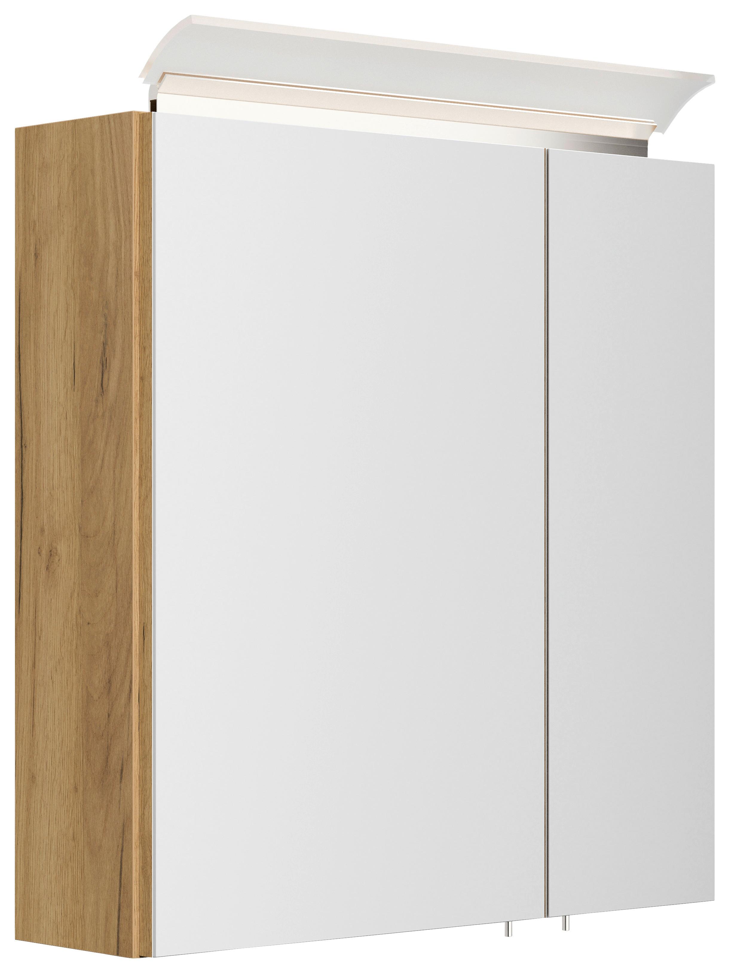ZRCADLOVÁ SKŘÍŇKA SPIEGELSCHRANK 60 CM - barvy dubu, Moderní, kompozitní dřevo/sklo (60/62/17cm) - MID.YOU