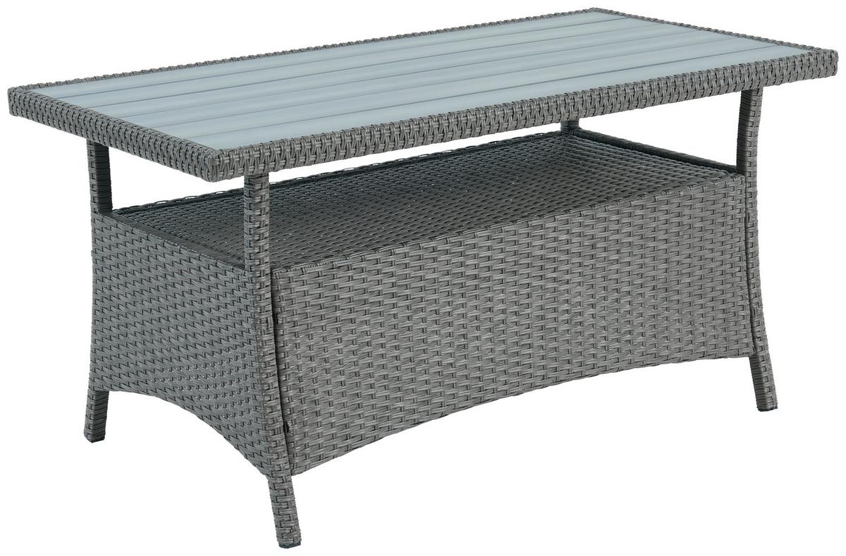 Loungegarnitur 4-Tlg Santander Metall/Polly-Rattan mit Kissen - Grau, MODERN, Kunststoff/Textil - Beldano