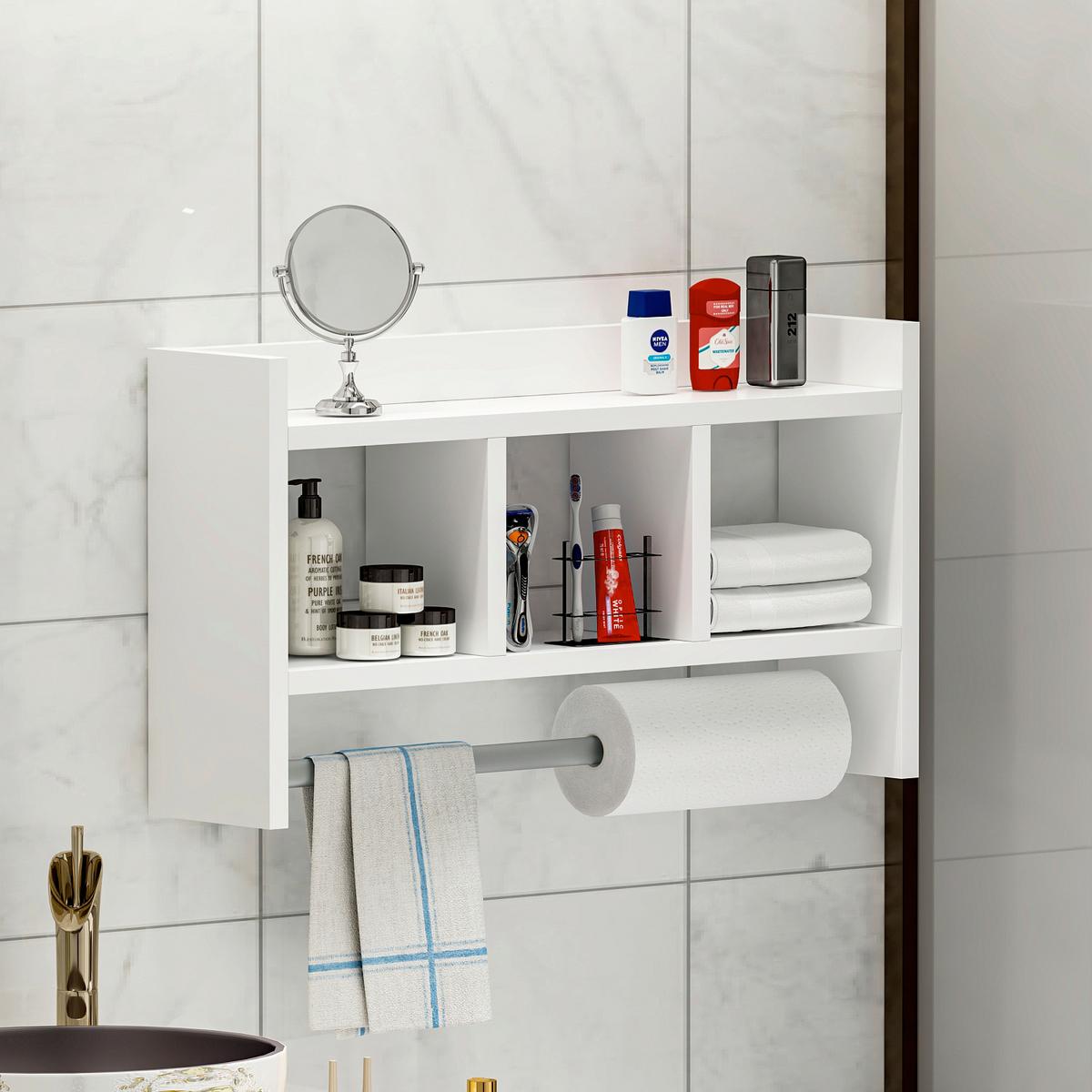 Küchenregal Asya, Weiß B: 64 Cm - Weiß, Design, Holzwerkstoff (64/35/15cm) - Livetastic