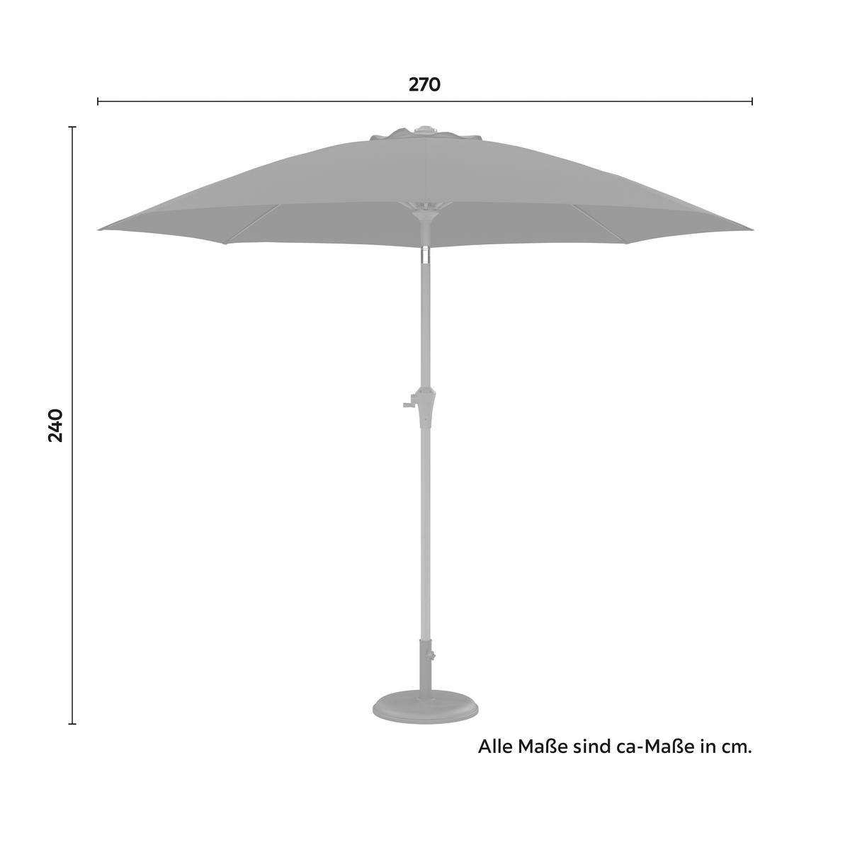 SLUNEČNÍK DORIS - přírodní barvy/antracitová, Basics, kov/textil (270/240/270cm) - Mömax