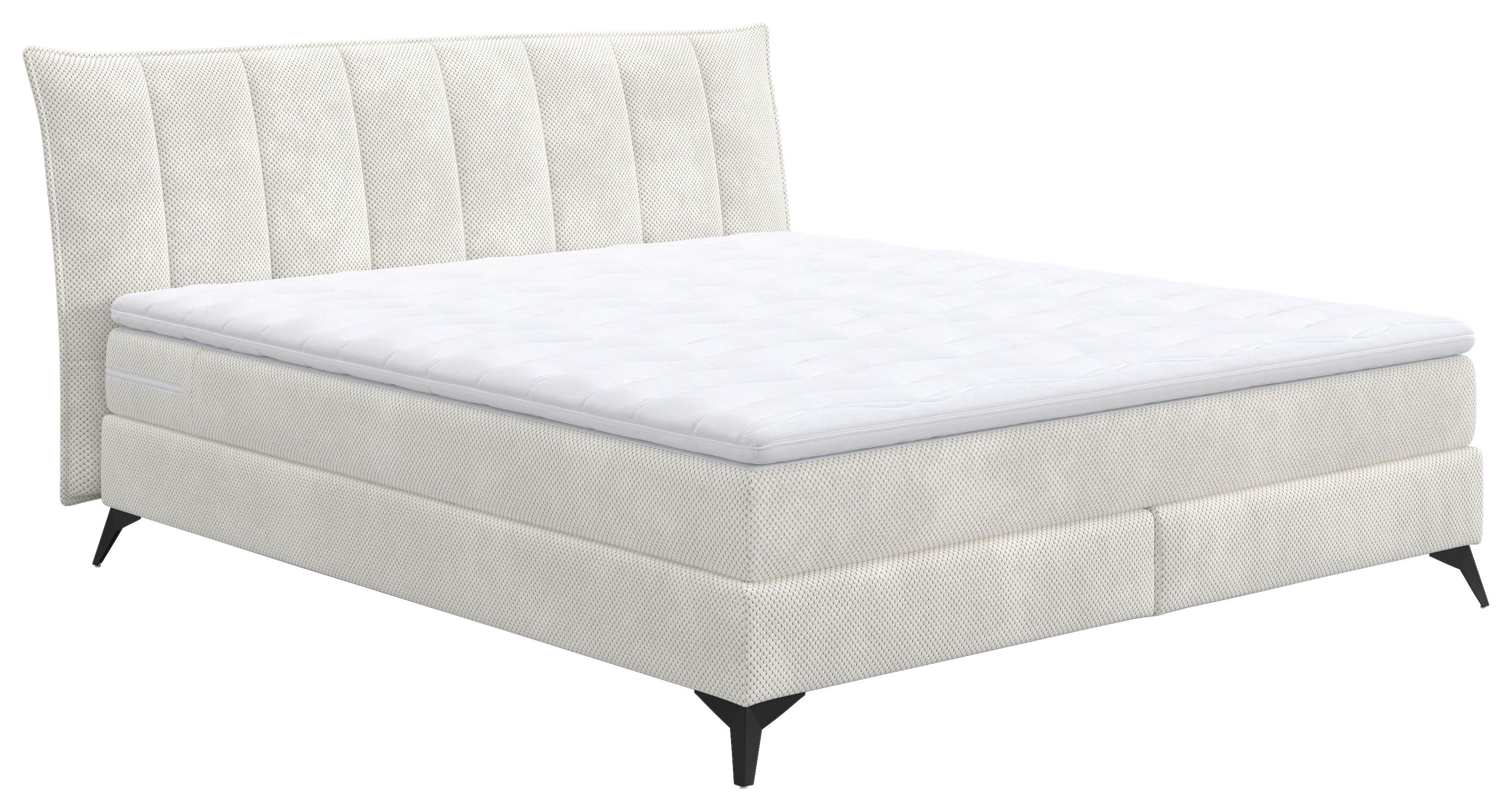 Boxspringbett Eagle Ceme Lxf: ca. 140x200 cm - Creme/Schwarz, Holzwerkstoff/Textil (140/200cm) - MID.YOU