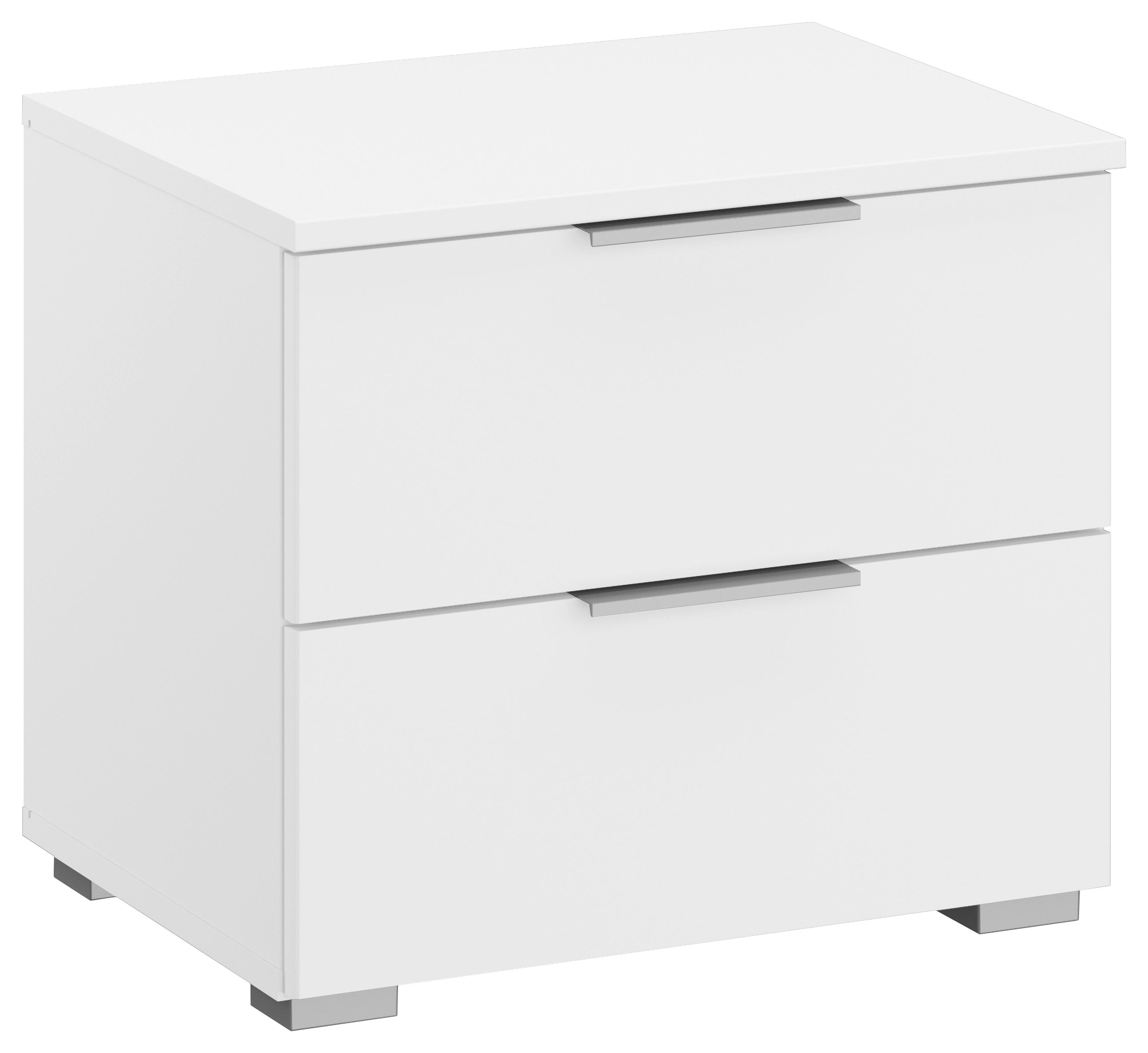 NACHTKÄSTCHEN Alabama, Weiß B: 40 cm - Alufarben/Weiß, MODERN, Holzwerkstoff (40/42/42cm) - Rauch Möbel