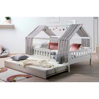 Hausbett Kim Grau/Weiß 120x200cm - Weiß/Naturfarben, MODERN, Holz/Textil (120/200cm) - Livetastic