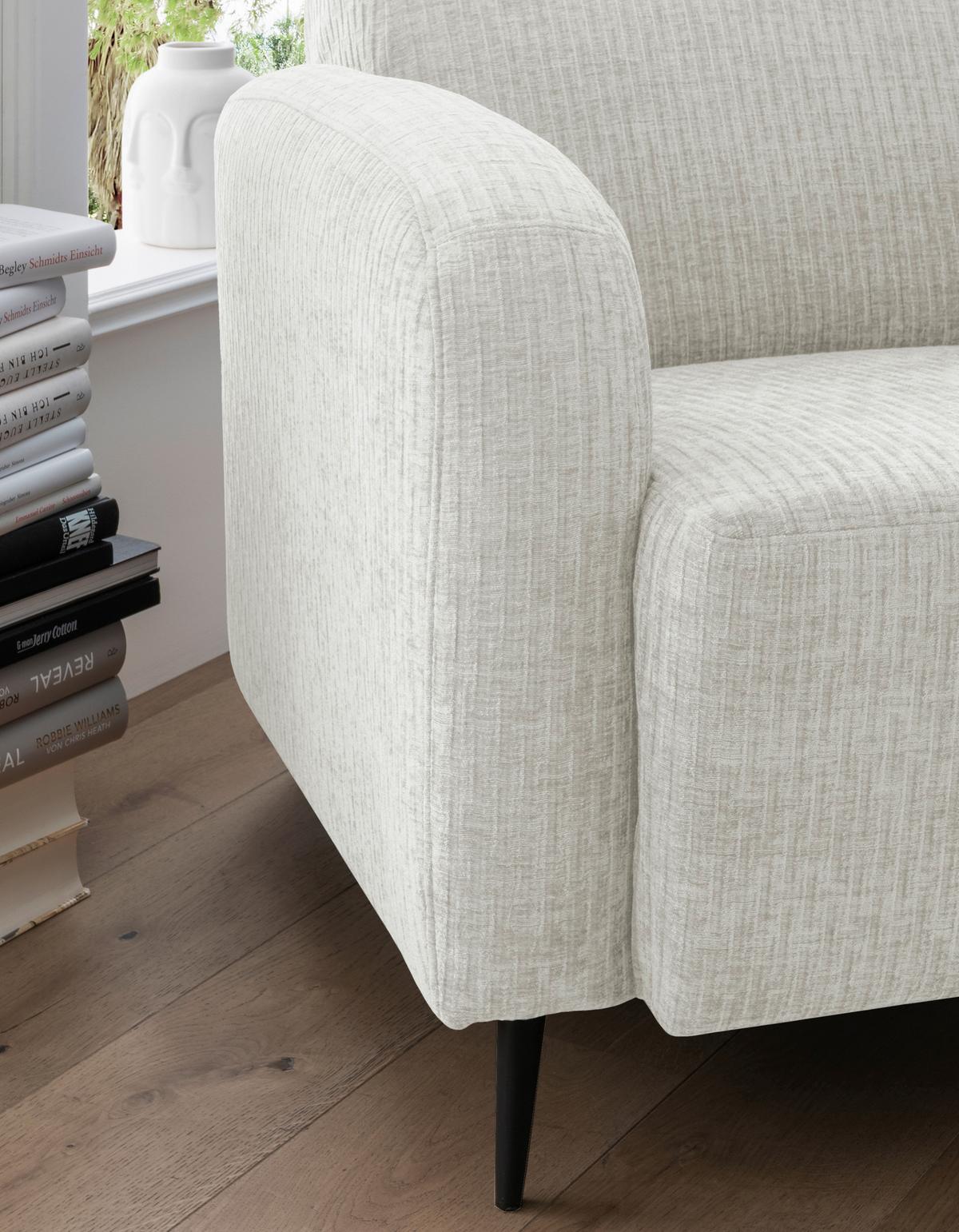 Polstersessel mit Armlehnen Marone, Creme, B: 85 cm - Schwarz/Weiß, MODERN, Textil (85/76/90cm) - Livetastic