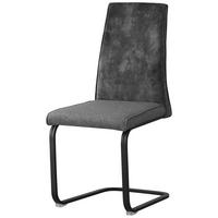 Schwingstuhl Rab Dunkelgrau Eisen Schwarz, B: 46 cm - Dunkelgrau/Schwarz, KONVENTIONELL, Holz/Textil (46/94/62cm) - MID.YOU