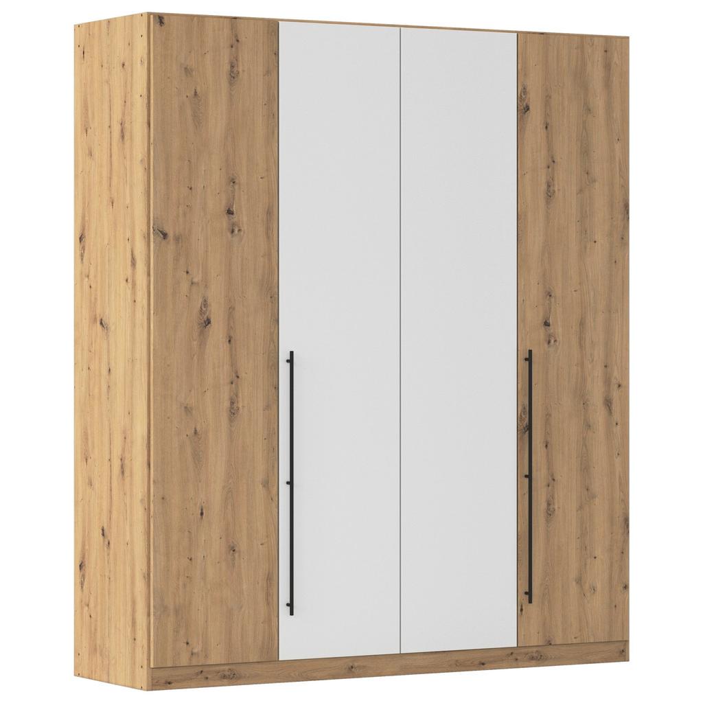 Kleiderschrank Safari Weiß/Eiche Dekor B: 181cm