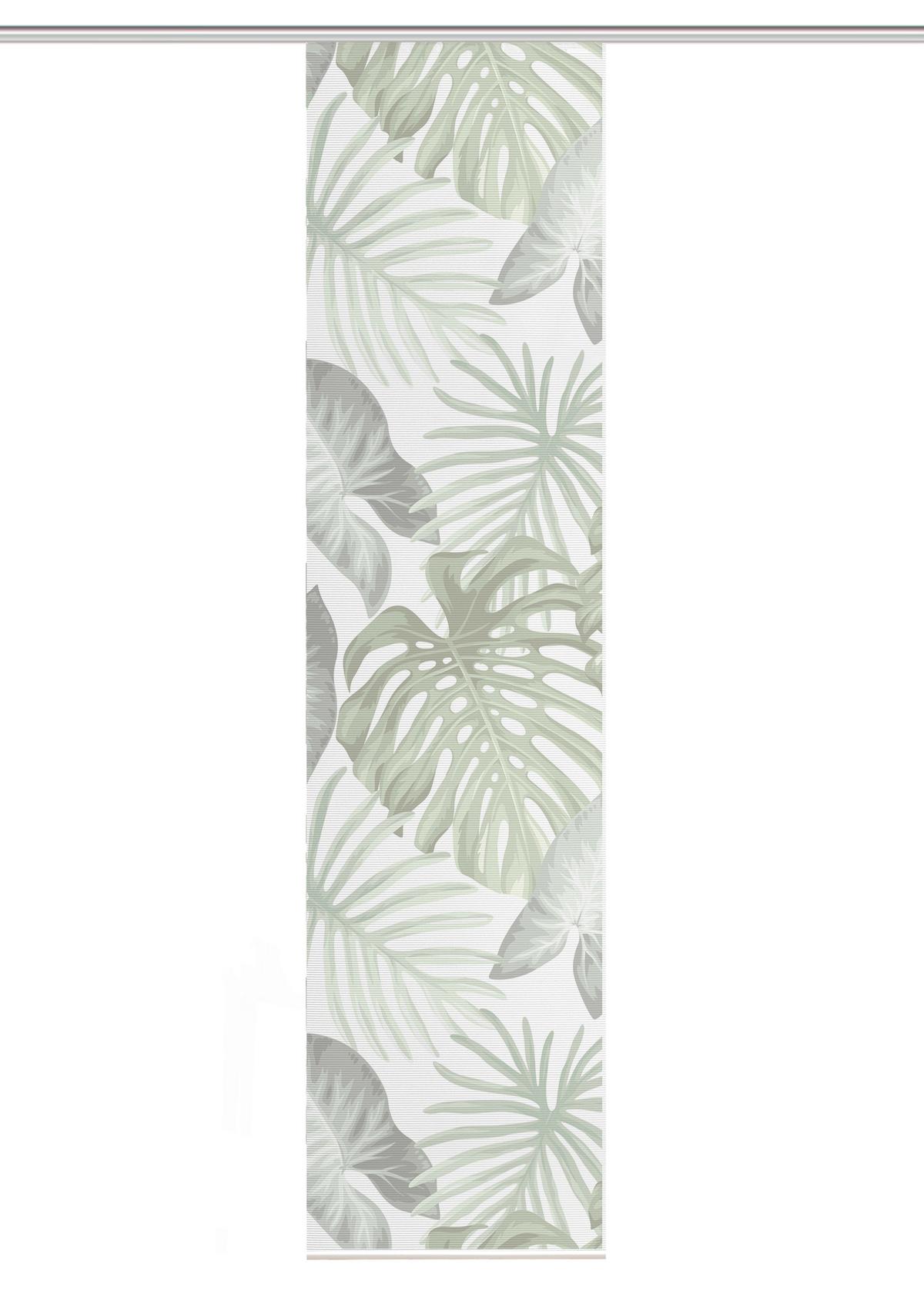 Flächenvorhang Sanja - Grün, Natur, Textil (60cm)