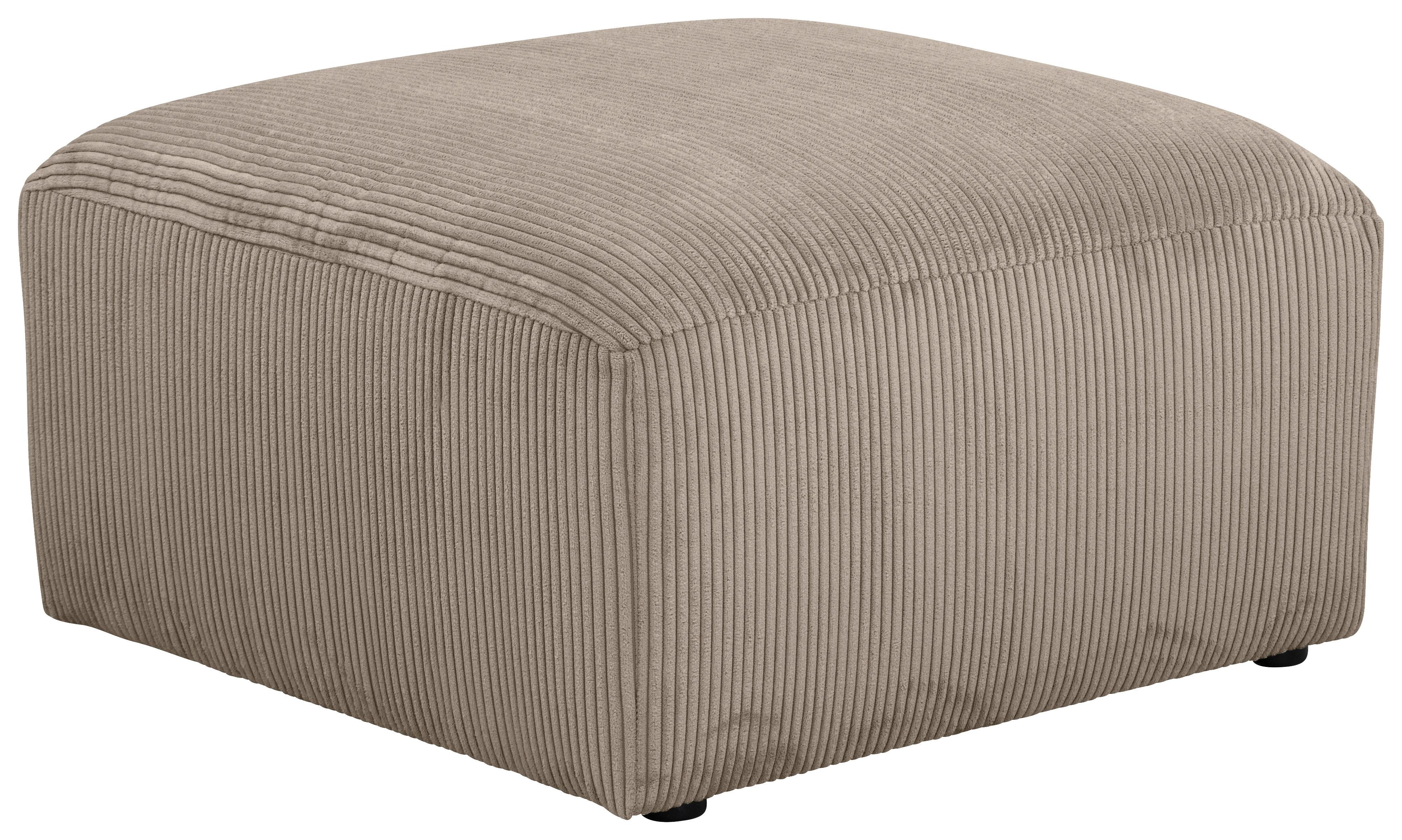 Polsterhocker Lenata Taupe Cord - Taupe/Schwarz, Design, Textil (75/75/45cm) - Max Winzer