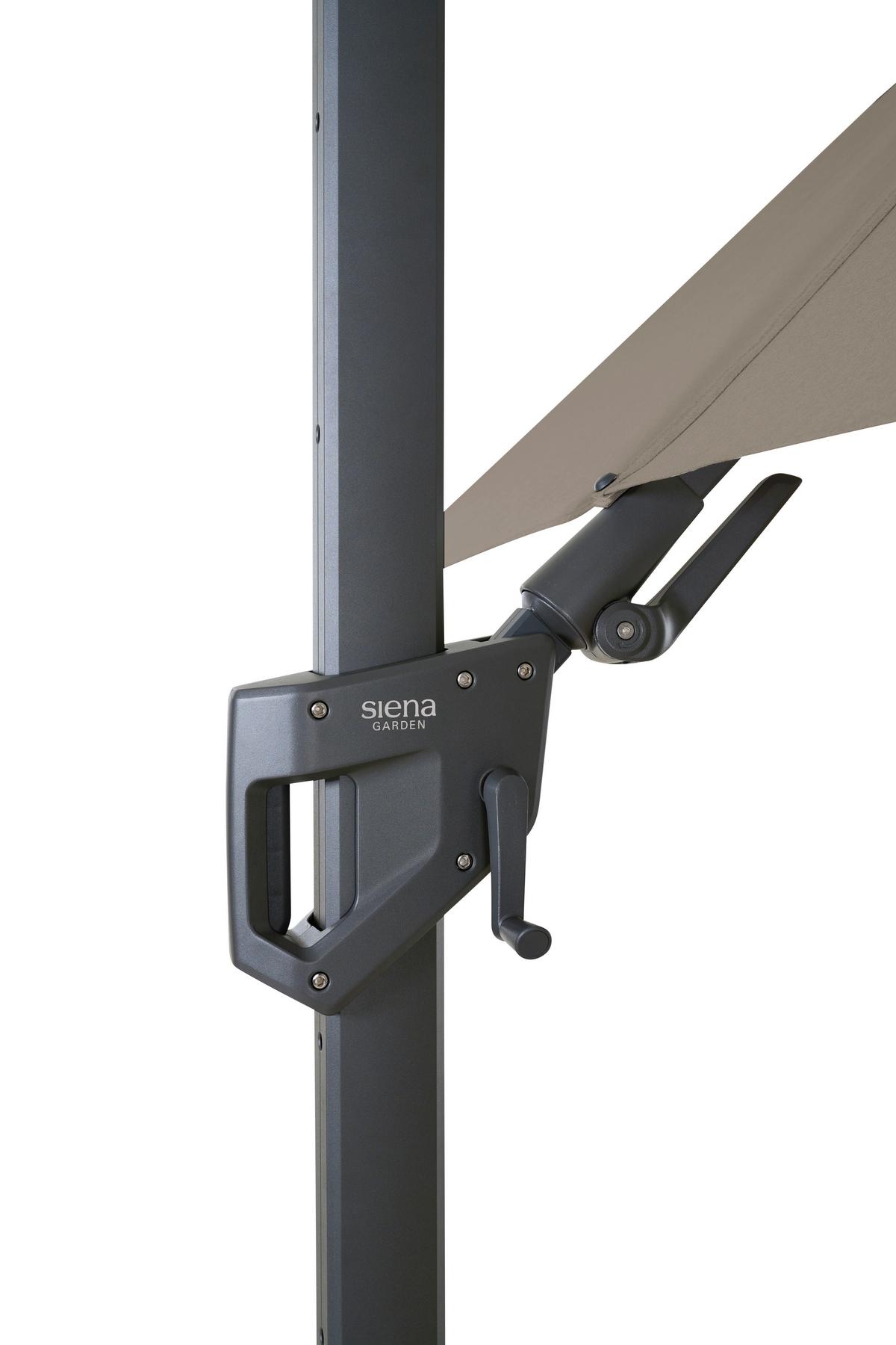 Ampelschirm Bl: 300x300cm Anthrazit/Taupe - Taupe/Anthrazit, MODERN, Textil/Metall (300/300cm) - Siena Garden