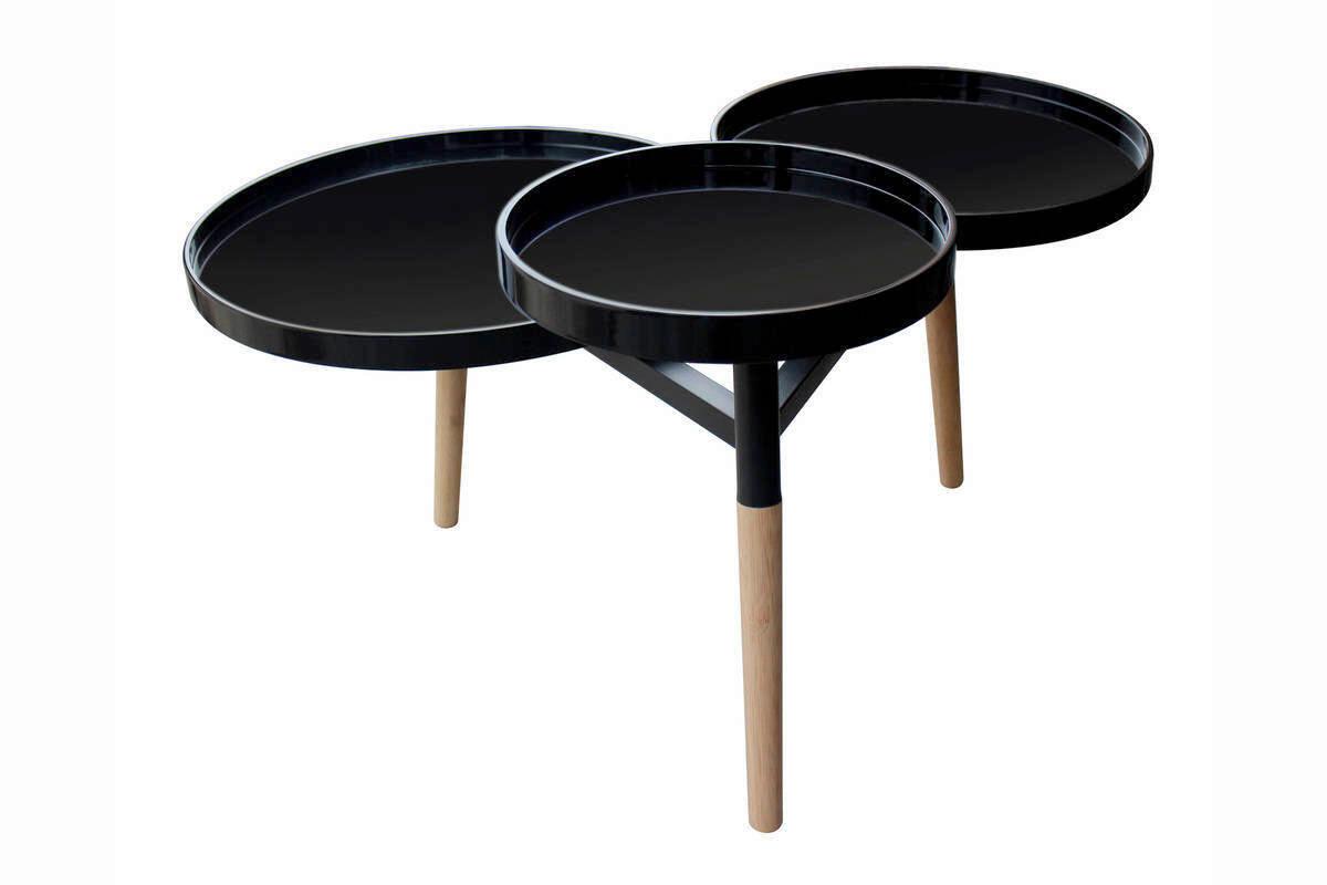 Príručný stolík čierna - hnedá/čierna, Basics, kov/drevo (71/87/50cm)