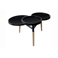 Odkládací stolek černá - černá/hnědá, Basics, kov/dřevo (71/87/50cm)