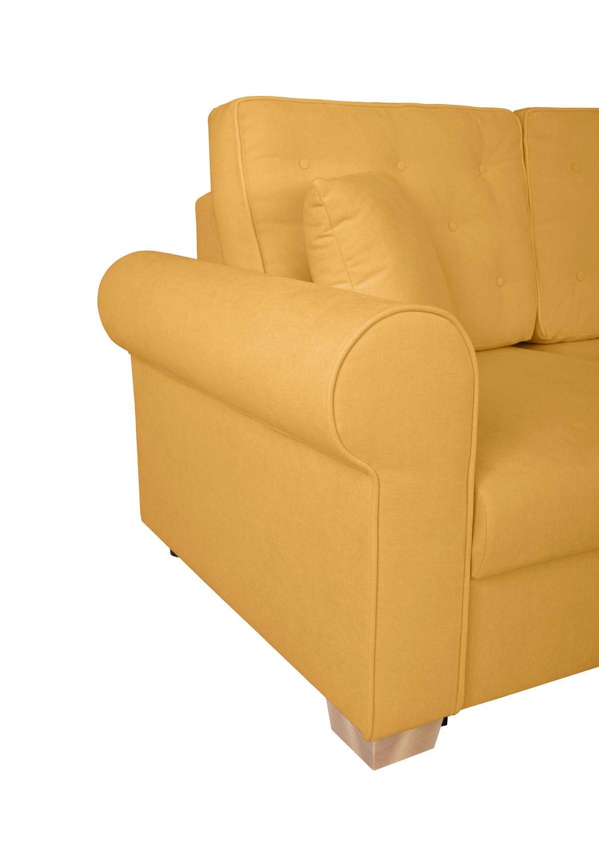 Schlafsofa Arles, Gelb 48 B: 240 Cm - Gelb/Buchefarben, Design, Textil (240/94/98cm) - MID.YOU