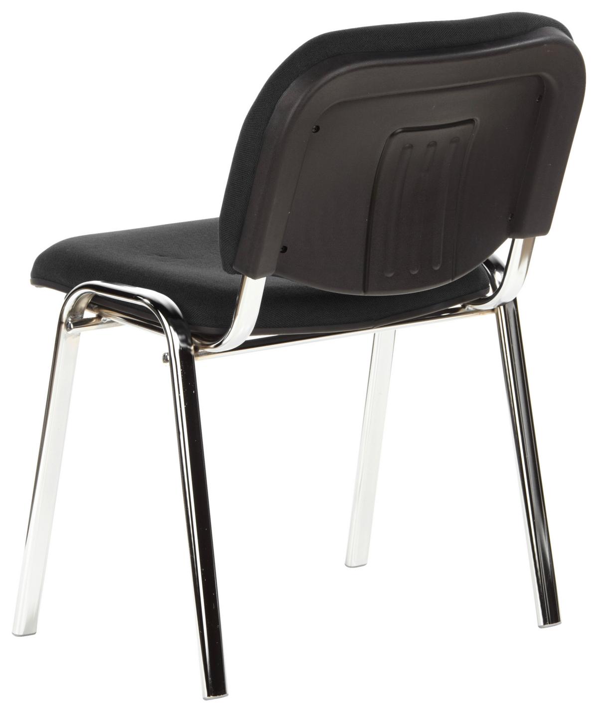 Besucherstuhl Xt 600 Stapelbar Schwarz Bis 100 Kg - Chromfarben/Schwarz, Basics, Textil/Metall (58/84/41cm) - MID.YOU