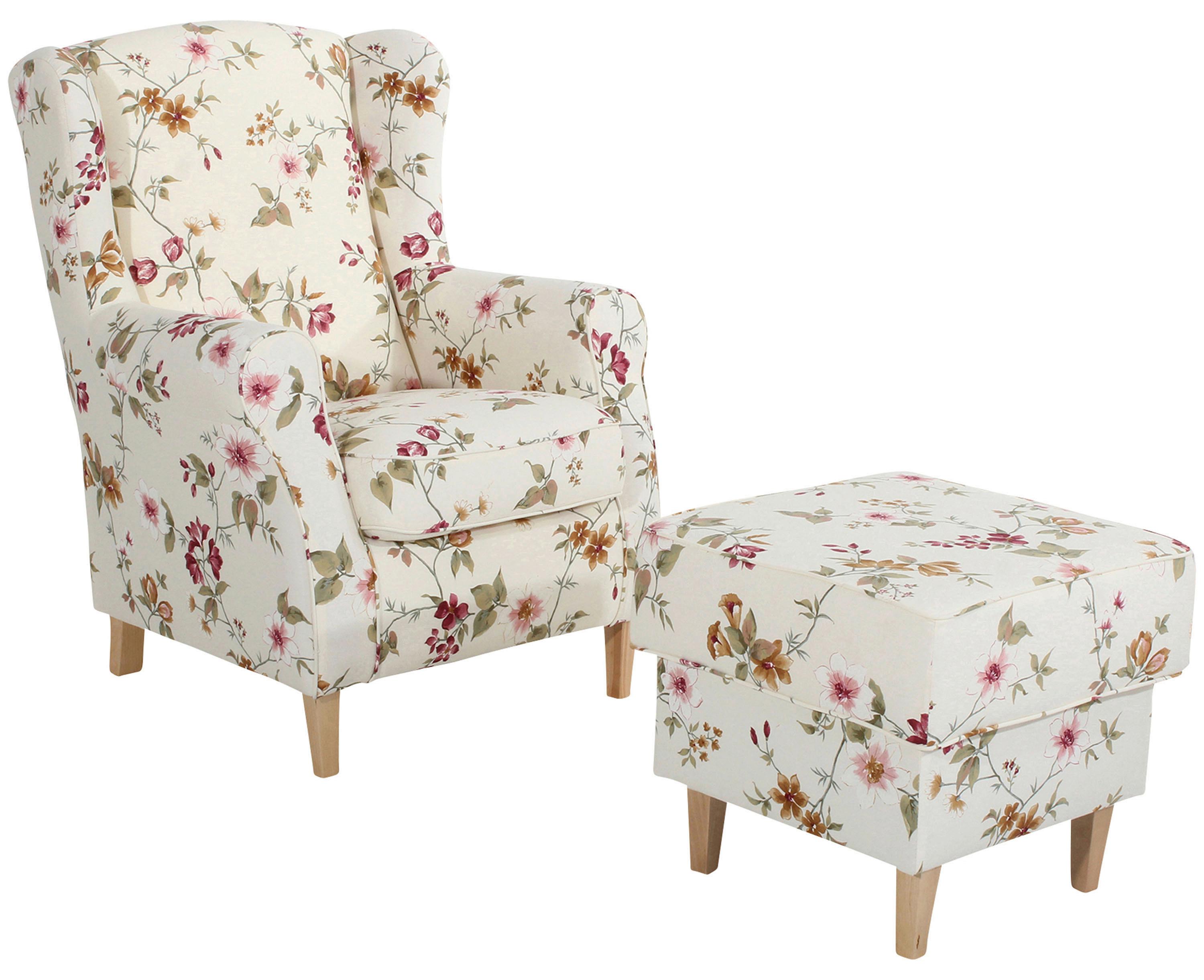 Ohrensessel Lorris - Buchefarben/Multicolor, Design, Textil (77/103/86cm) - Max Winzer