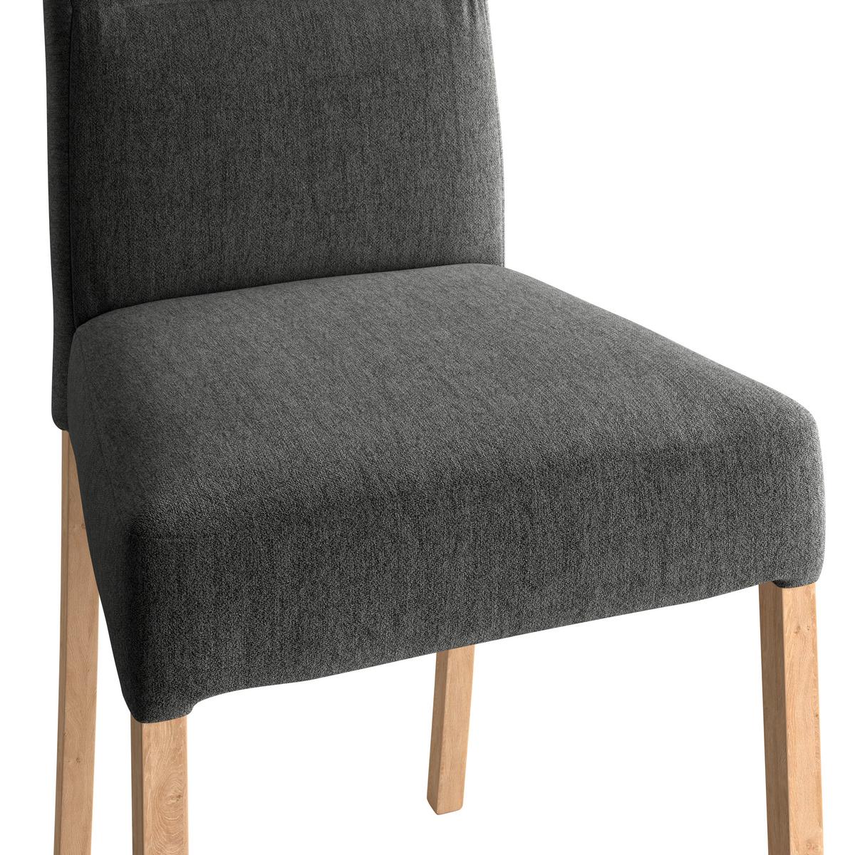 Stuhl Emma Ii - Eichefarben/Schwarz, KONVENTIONELL, Holz/Textil (43/91/58cm)