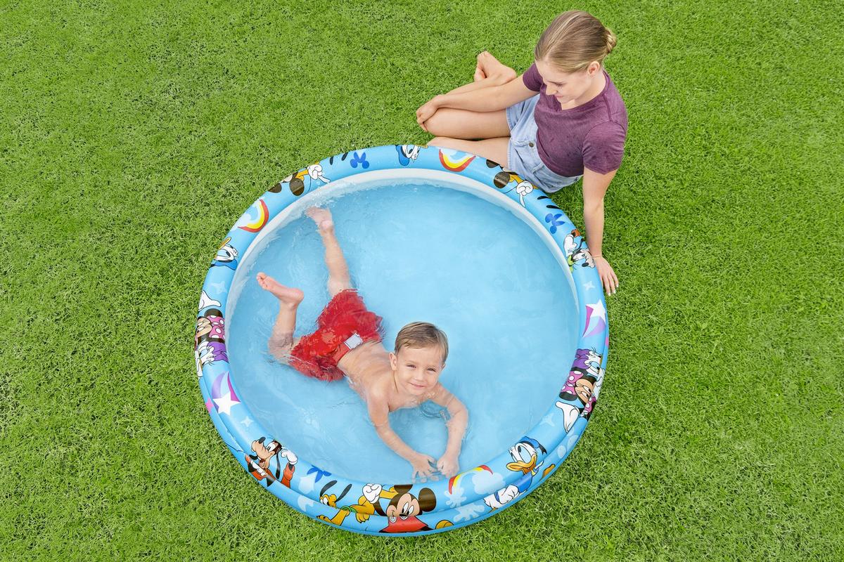 Planschbecken Mickey & Friends Ø 122cm, Wasserkapazität 140L, - Blau, Basics, Kunststoff (122/25cm) - Bestway