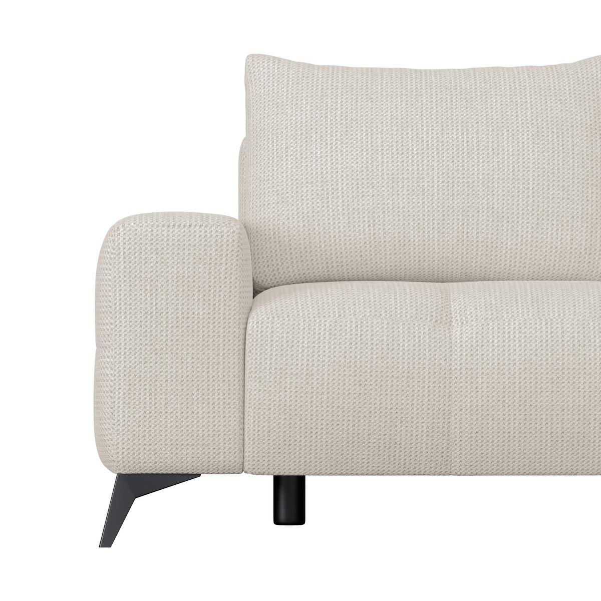 Ecksofa Mauro Perlmutt, mit Schlaffunktion - Perlmutt/Schwarz, Trend, Textil (290/175cm) - Luca Bessoni