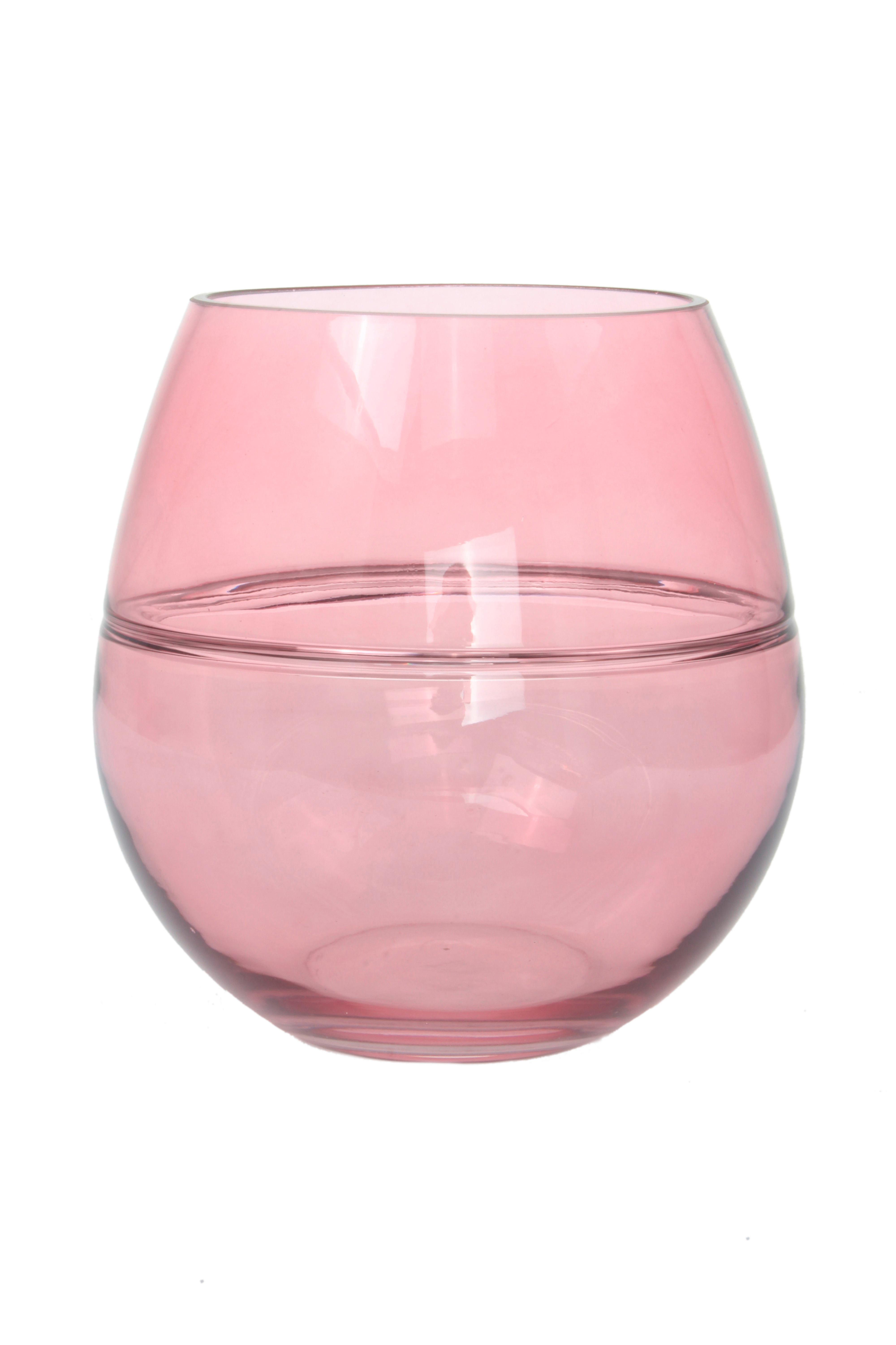 Vase Sidney Bauchig Glas Rosa H: 17 cm - Rosa, Design, Glas (17/17/17cm)
