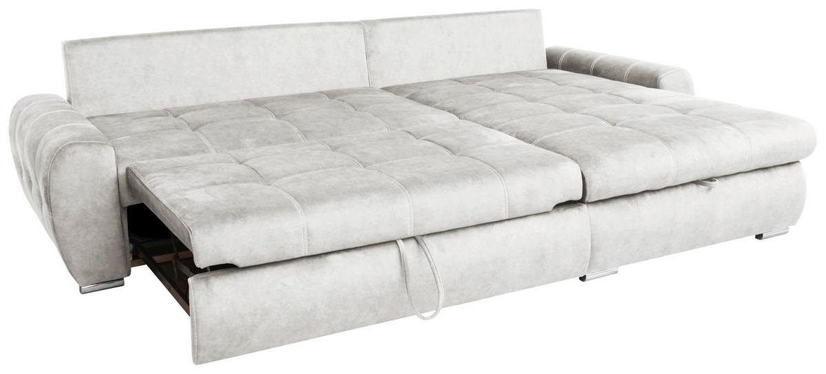 Rohová sedačka SOLAR, oboustranná, béžový samet - barvy chromu/béžová, Moderní, textil (277/175cm)