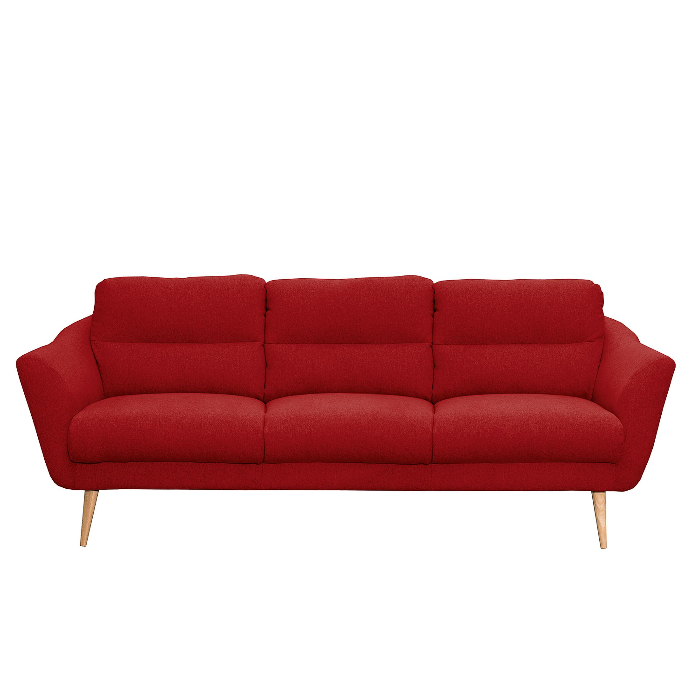 3-sitzer-sofa Tromso Rot B: 209 Cm - Buchefarben/Rot, Design, Textil (209/87/88cm) - Livetastic