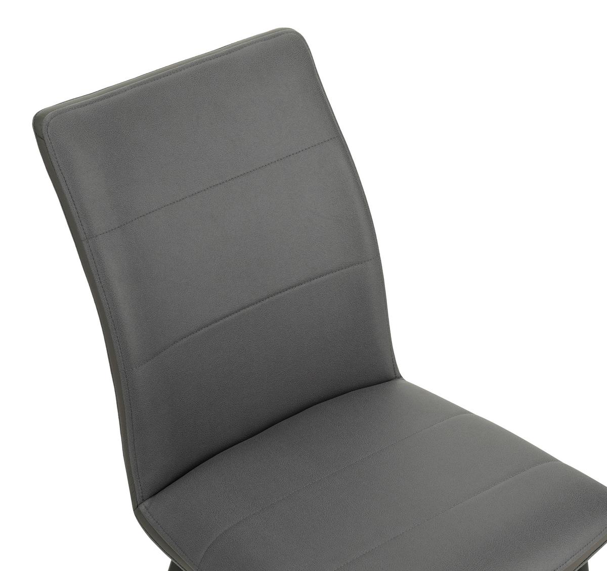 Essgruppe Morgan 5-Teilig Metall/ Textil Grau/Schwarz - Schwarz/Grau, MODERN, Textil/Metall - MID.YOU