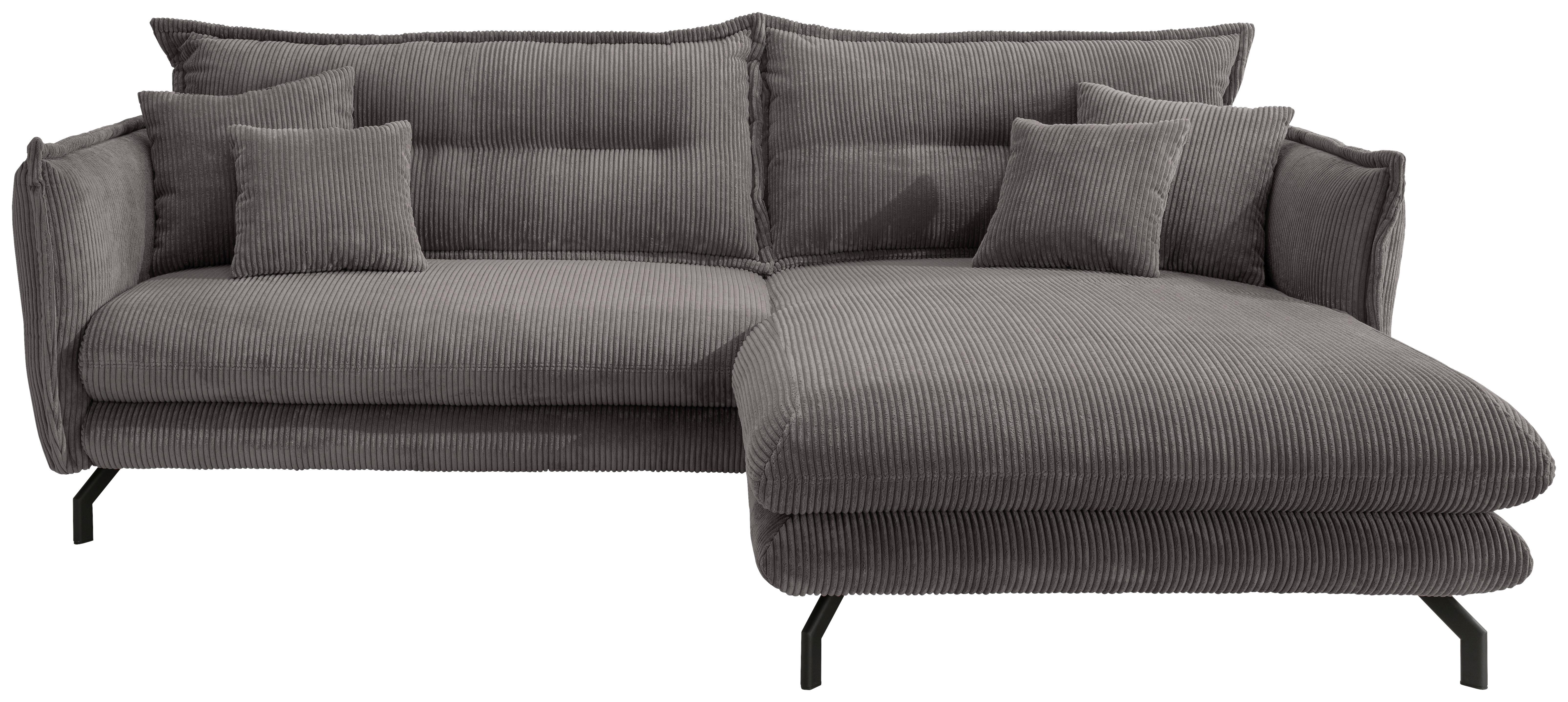 Ecksofa Lava S: 255/180 cm - Schwarz/Grau, MODERN, Textil (255/180cm) - Livetastic