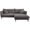 Ecksofa Lava S: 255/180 cm - Schwarz/Grau, MODERN, Textil (255/180cm) - Livetastic