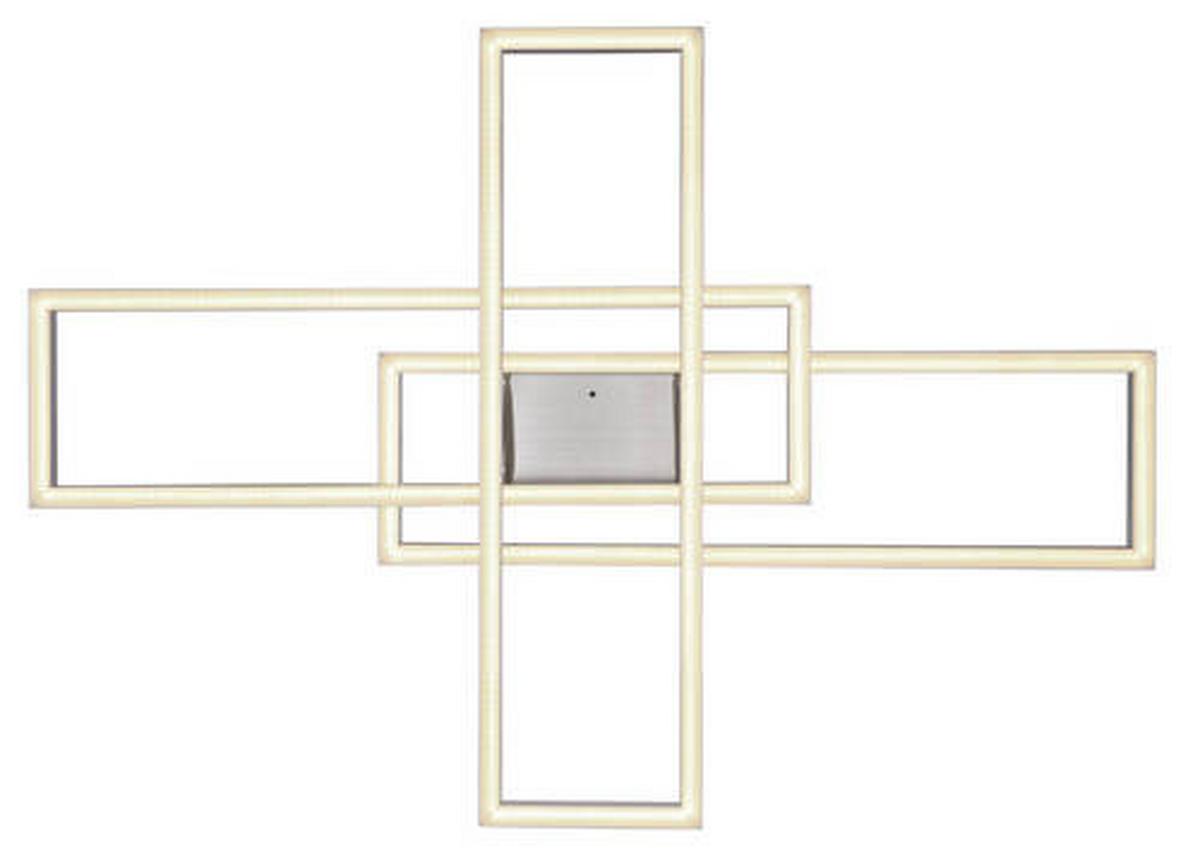 LED-Deckenleuchte 67209-60d - Silberfarben/Opal, Design, Kunststoff/Metall (100/69,5/13,5cm) - Globo