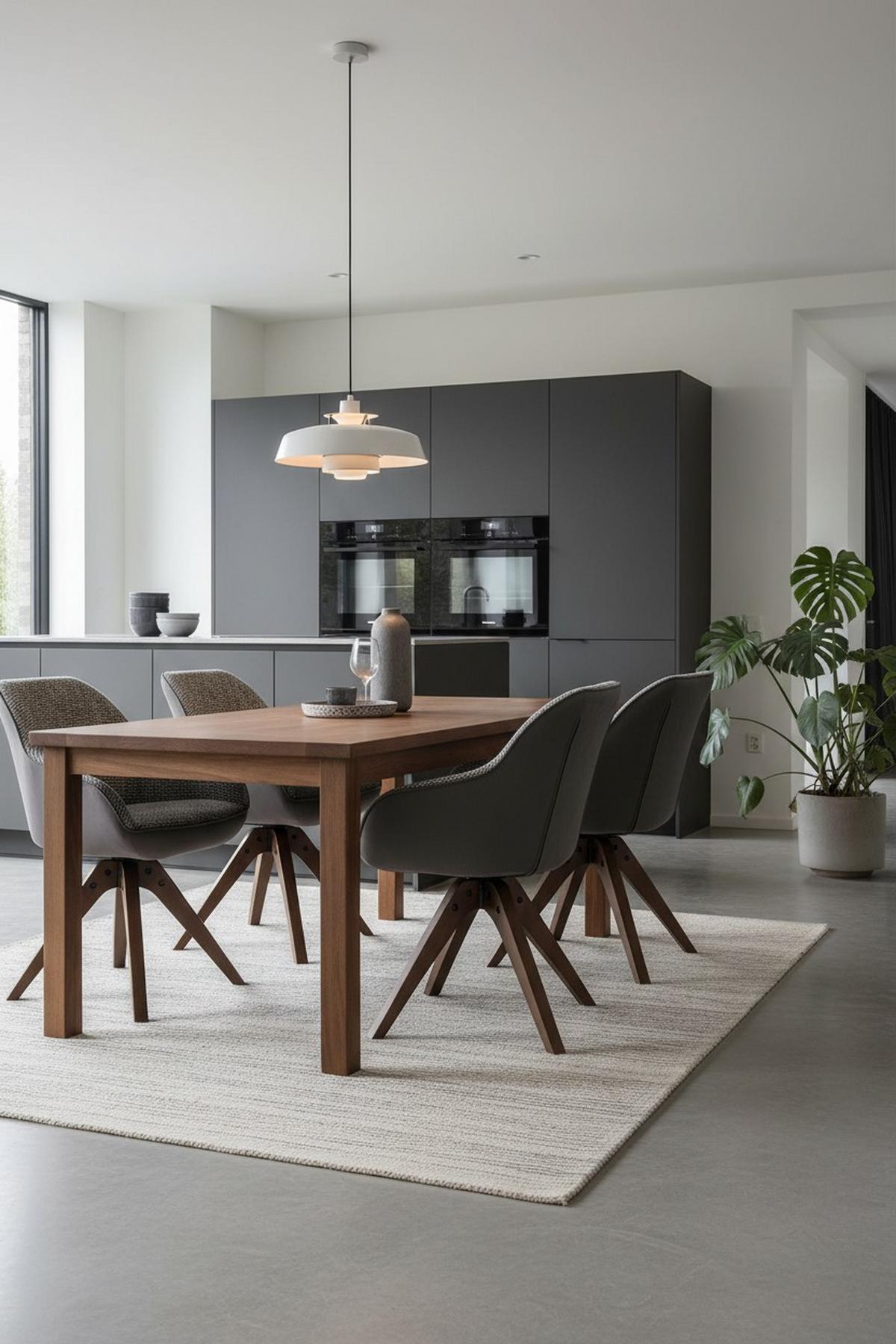 Armlehnstuhl Visby Dunkelgrau B: 58 cm - Dunkelgrau/Eichefarben, MODERN, Holz/Textil (58/84/55cm) - Livetastic