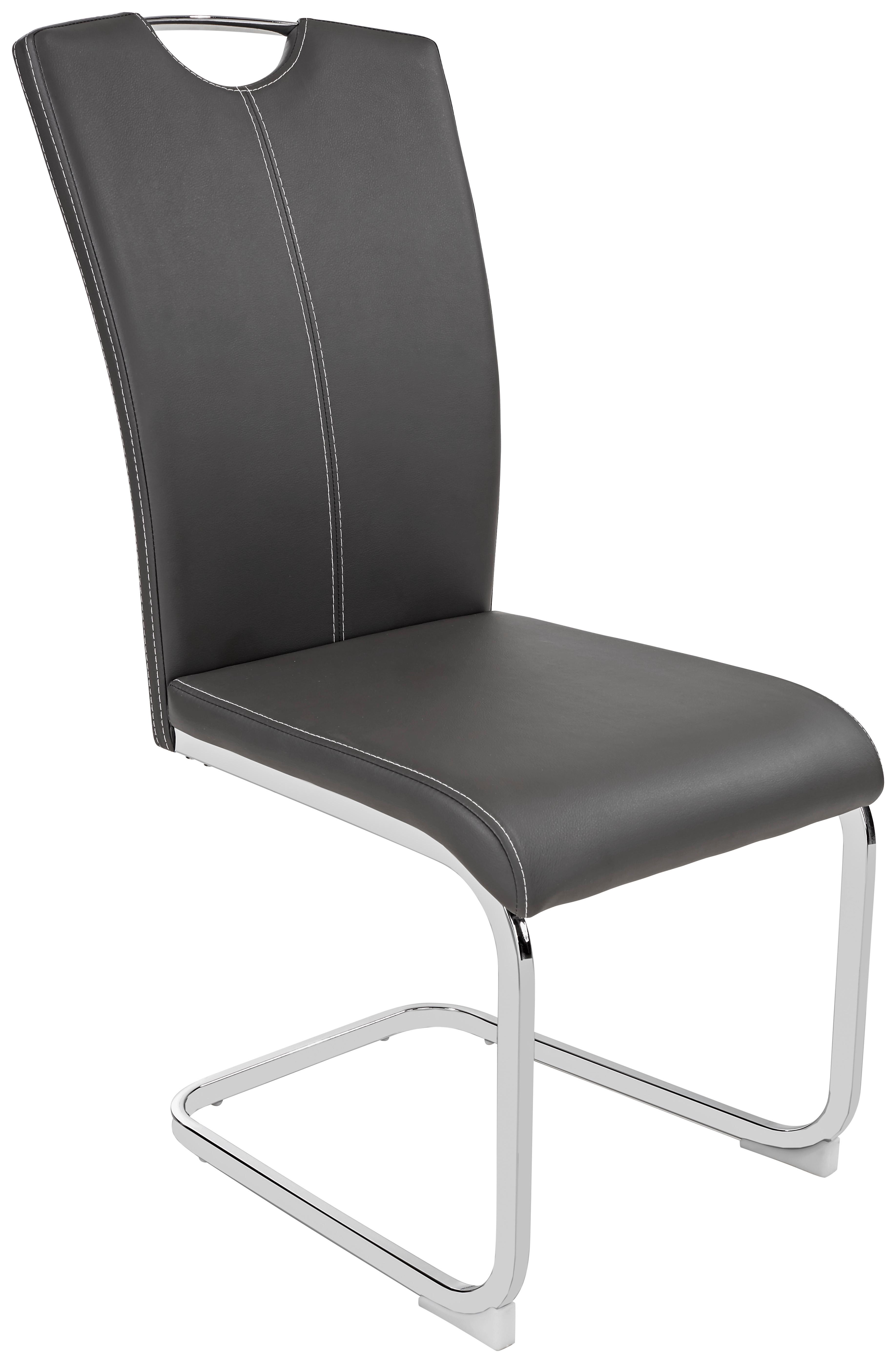 Szánkótalpas Szék  "conny" Conny - króm/fehér, Modern, textil/fém (44/96,5/59cm)