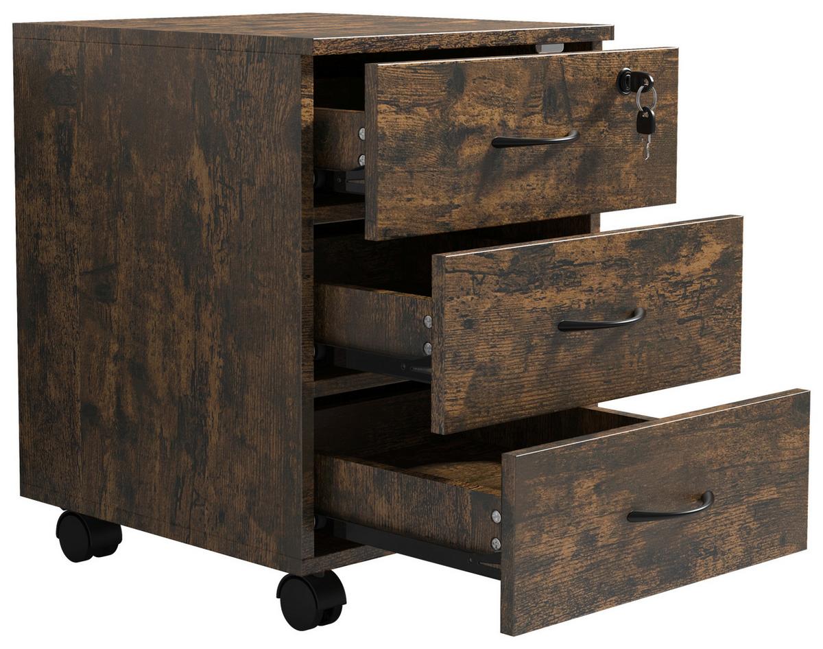 Rollcontainer Baula Eiche B: 40 cm - Eiche dunkel, Design, Holzwerkstoff/Kunststoff (40/54/44cm) - MID.YOU