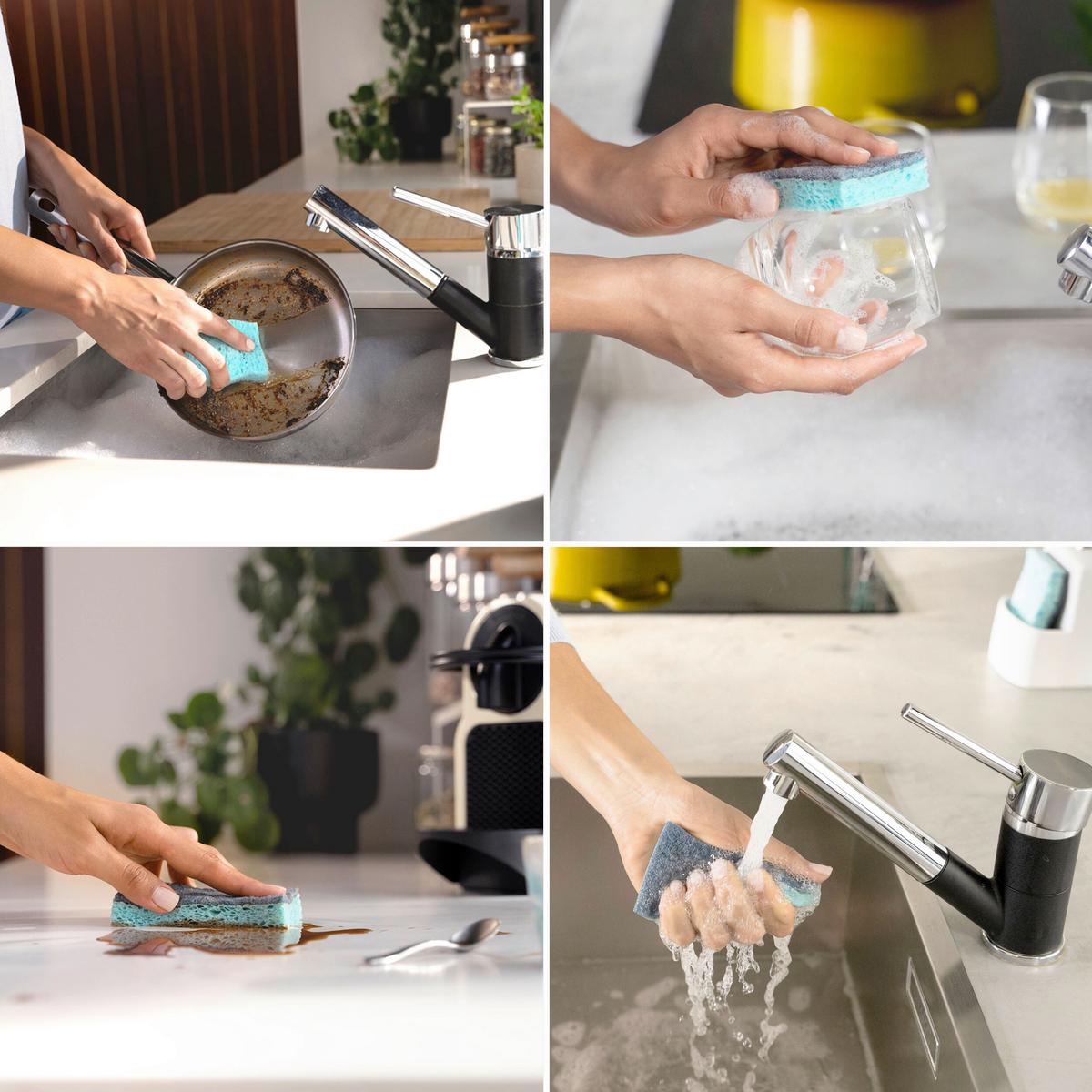 Hubka na odstr. nečistôt VILEDA PRO CLEAN HUBKA 2KS - smaragdovozelená, Trend, prírodné materiály (16/11/2,2cm) - Vileda