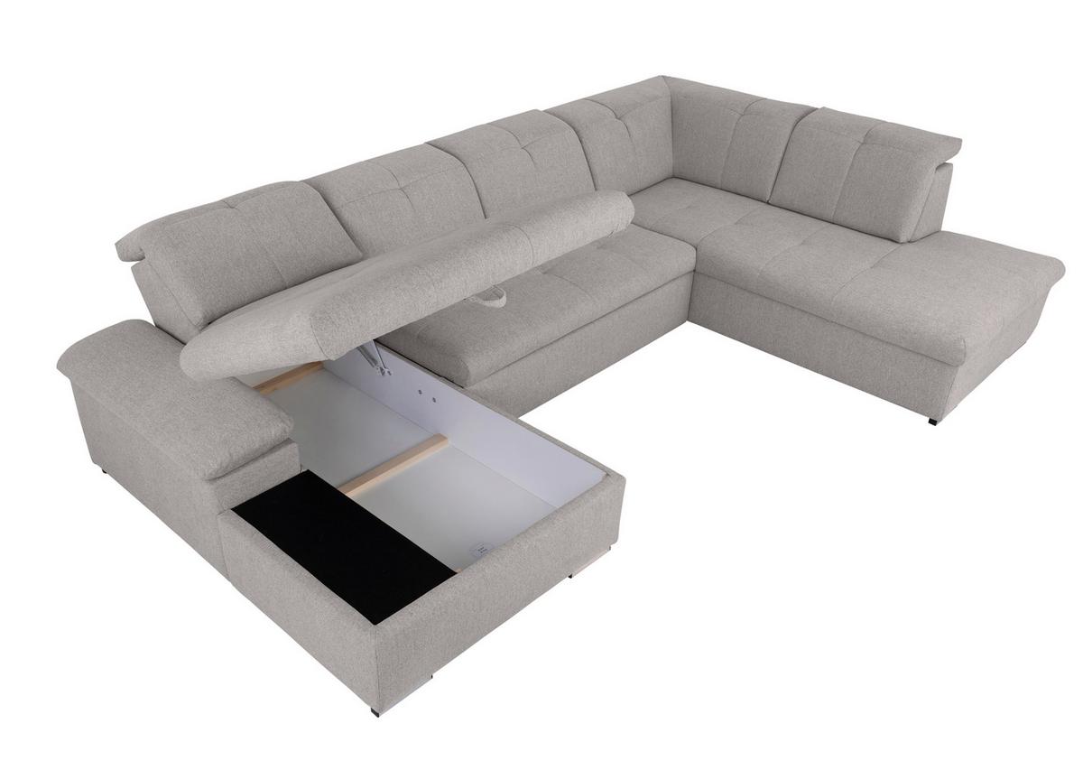 Wohnlandschaft Ramzes Hellgrau U: 173x328x215 cm - Hellgrau/Grau, Design, Textil (173/328/215cm) - MID.YOU