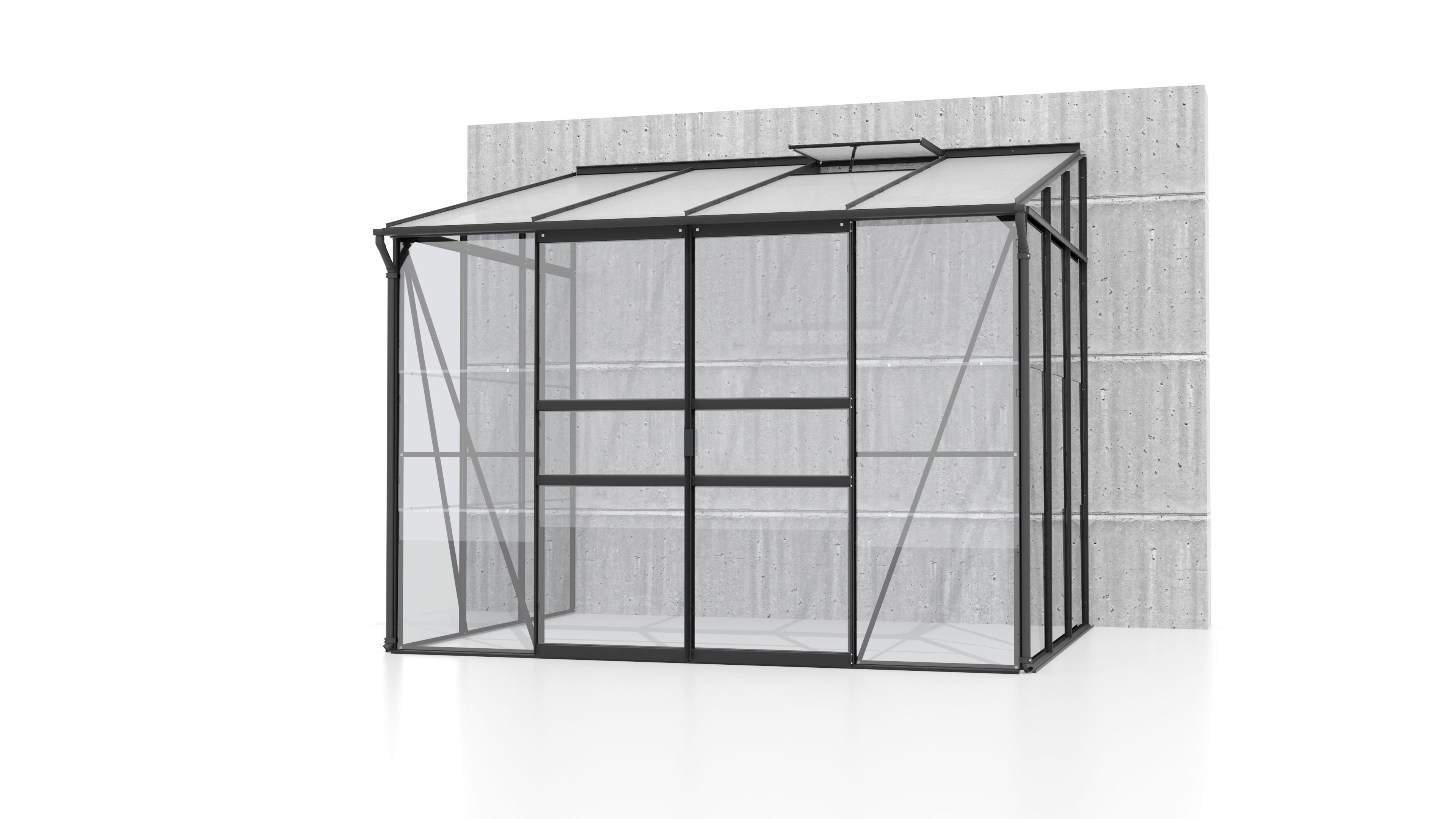 Gewächshaus 262,1x220,8x201,4 cm Aluminium