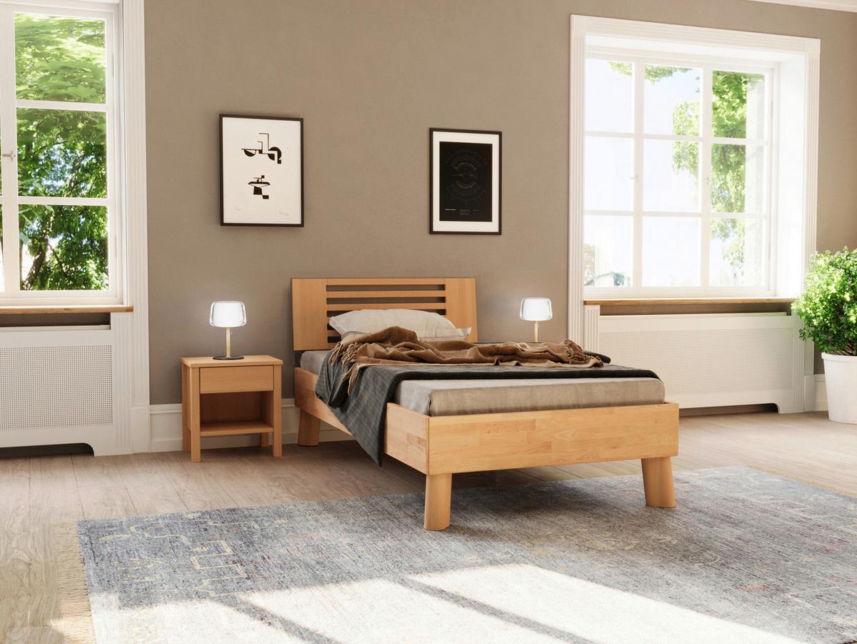 Bett Como Naturfarben /Kernbuche 100x200cm - Naturfarben/Kernbuche, MODERN, Holz (100/200cm) - MID.YOU