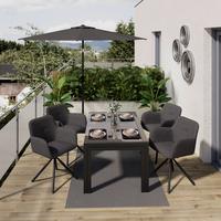 Ausziehtisch Tampa - Dunkelgrau/Anthrazit, MODERN, Glas/Metall (150-285/69/90cm) - Beldano