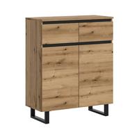 Kommode Tomasa Eiche Dunkel B: 80 Cm - Eiche dunkel, Design, Holzwerkstoff (80/99/36cm) - Livetastic