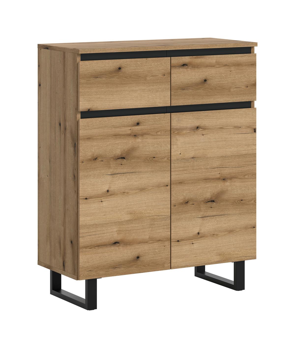 Kommode Tomasa Eiche Dunkel B: 80 Cm - Eiche dunkel, Design, Holzwerkstoff (80/99/36cm) - Livetastic