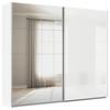 Schwebetürenschrank Mit Spiegel B: 271cm Feldkirch - Weiß Hochglanz/Silberfarben, MODERN, Glas/Holzwerkstoff (271/229/62cm)