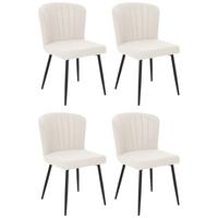 Vierfußstuhl Abbie Leinenoptik Beige, B: 52 Cm - Beige/Schwarz, KONVENTIONELL, Holz/Textil (52/82/60cm) - P & B