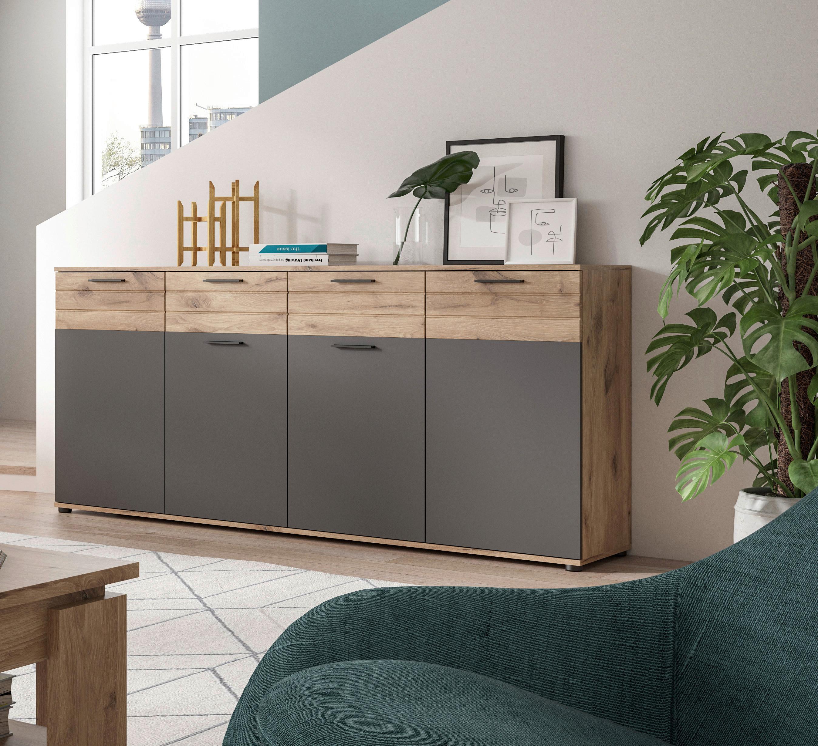 Mason B: 180 cm Nox Oak Mason - Holzwerkstoff (180/87/40cm) - MID.YOU
