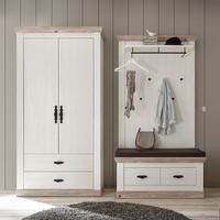 Garderobe Florenz Pinienfarb./hellbraun B: 224cm - Hellbraun/Pinienfarben, Design, Holzwerkstoff (224/201/45cm) - MID.YOU