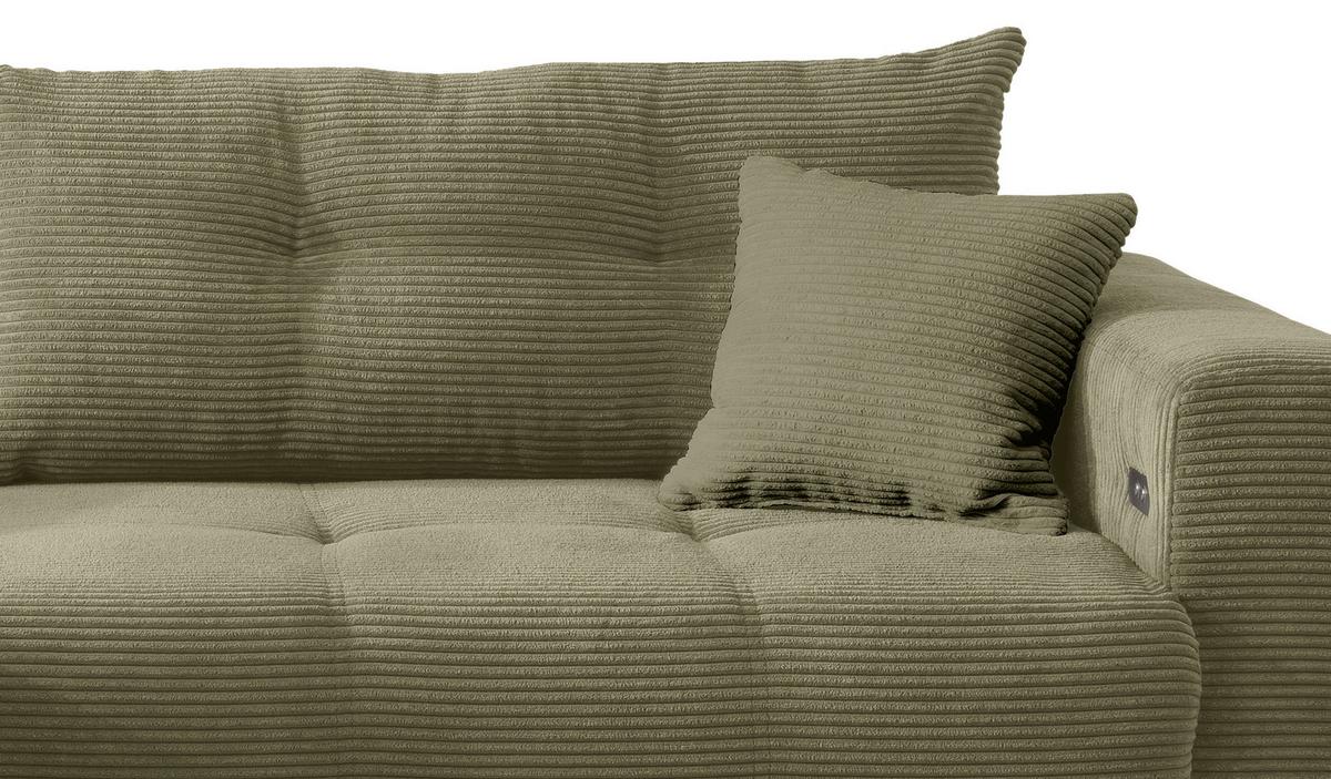 Ecksofa Restato Olivgrün S: 177x246 cm - Schwarz/Olivgrün, MODERN, Holz/Textil (177/246cm) - MID.YOU