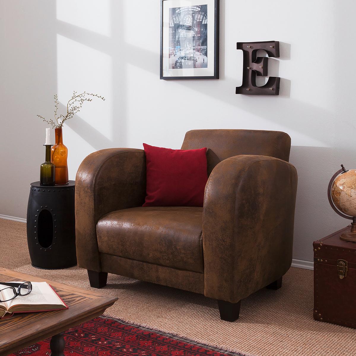 Sessel Antis Braun B: 92 cm - Dunkelbraun/Braun, Design, Textil (92/80/89cm) - Livetastic